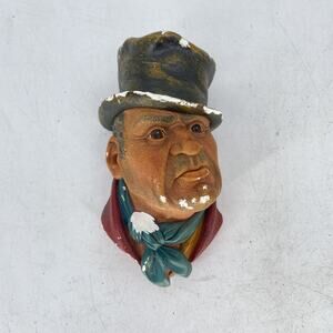 Bossons Chalkware Head 1964 Bill Sikes Antique Wall Hanging